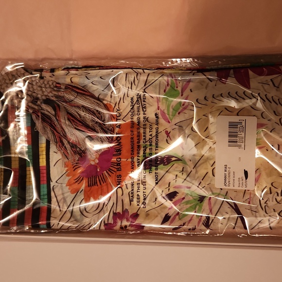 Johnny Was Multicolor Butterfly and Stripe Scarf - Picture 7 of 10